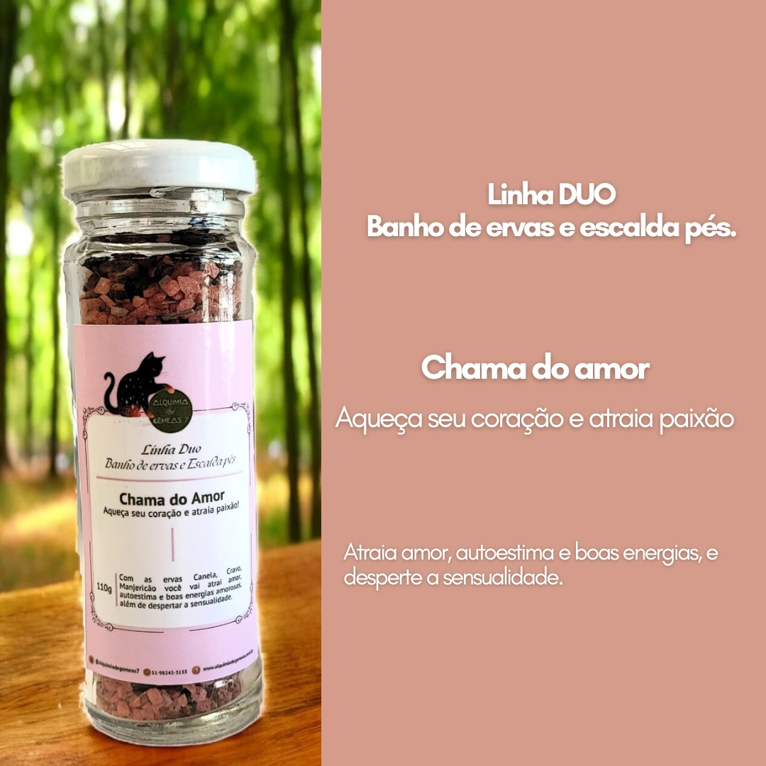 Banho e escalda pés – Linha Duo: Chama do Amor