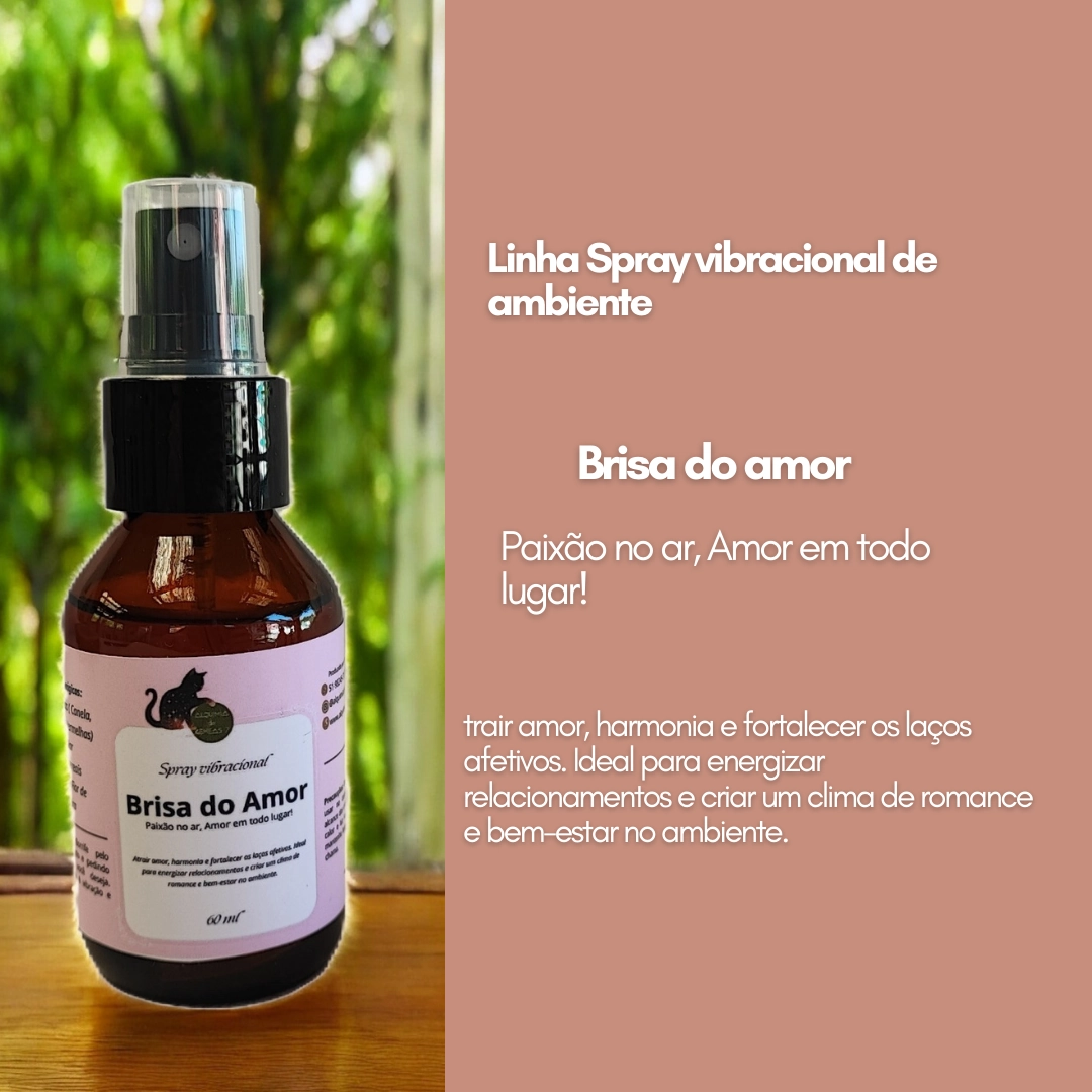 Spray vibracional de ambientes – Linha: Brisa do Amor