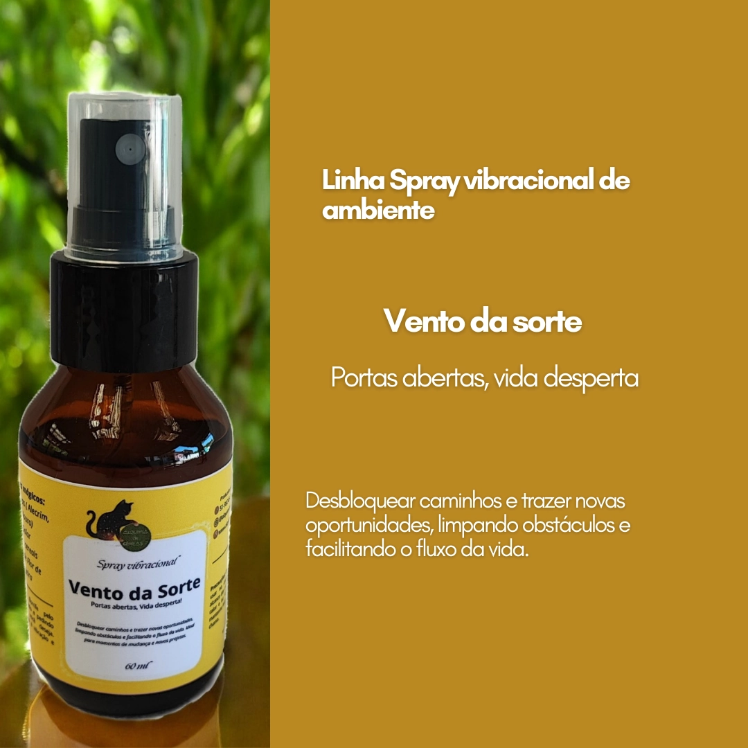 Spray vibracional de ambientes – Linha: Vento da Sorte